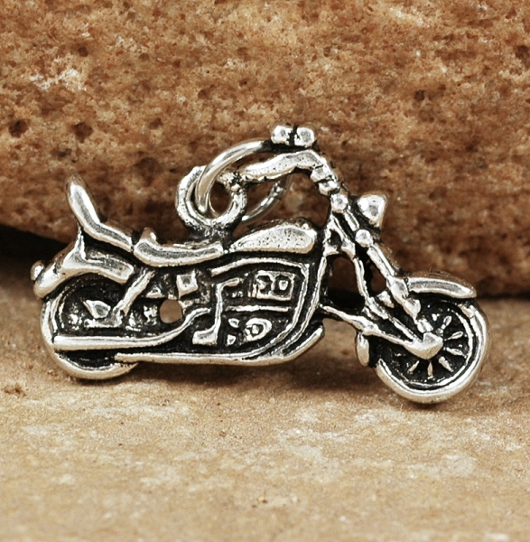 Motorrad Anhänger aus Silber 925 - Moped / Chopper