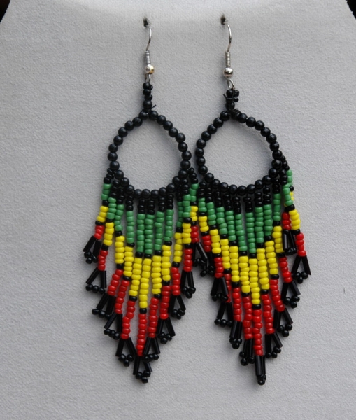 Ohrringe / Ohrhänger - Bunte Glasperlen - Reggae