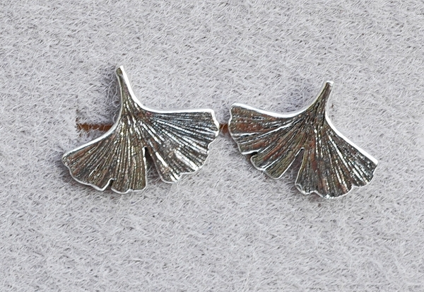 Ohrstecker Silber 925 - Glücks Symbol - Ginkgo Blatt