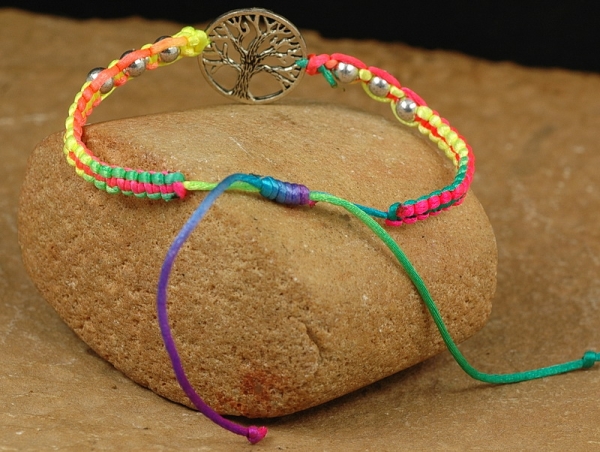 Regenbogen Armband - Baum des Lebens / Lebensbaum - Verschluß