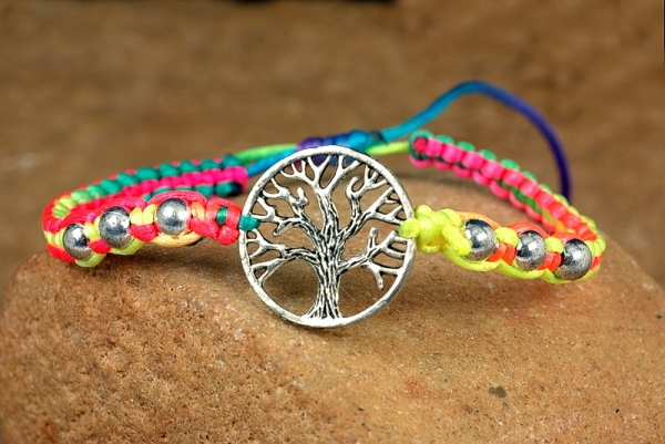 Regenbogen Armband - Baum des Lebens / Lebensbaum