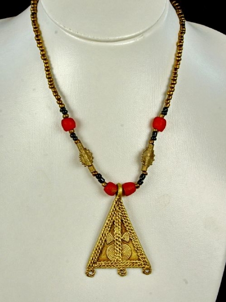 Schöne Afrika Kette / Schmuck mit Bronze Anhänger