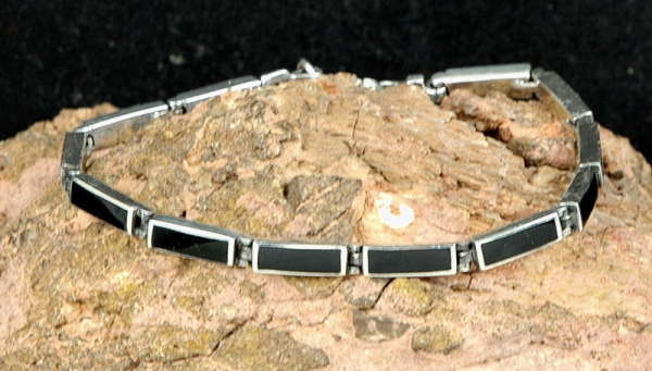 Schönes Silber Armband 925 mit Onyx