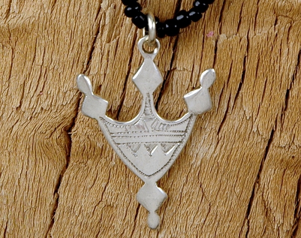 Schönes Tuareg Kreuz aus Silber - Bagazane Variante