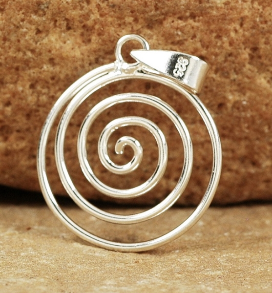 Silber 925 Anhänger - Spirale - Filigranes Design