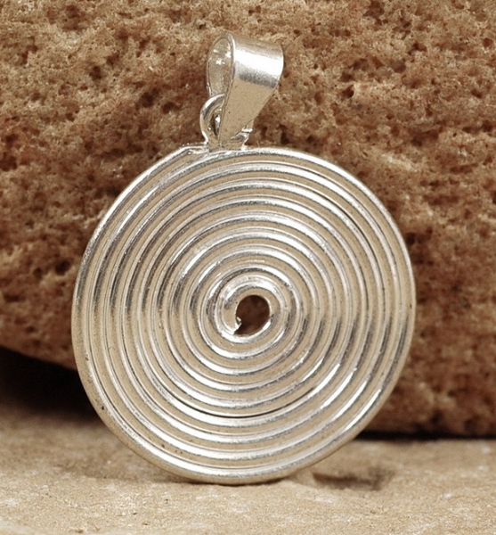 Silber 925 Anhänger - Spirale - Glänzendes Modell