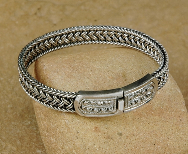 Silber Armband 925 mit tollem Flecht Muster