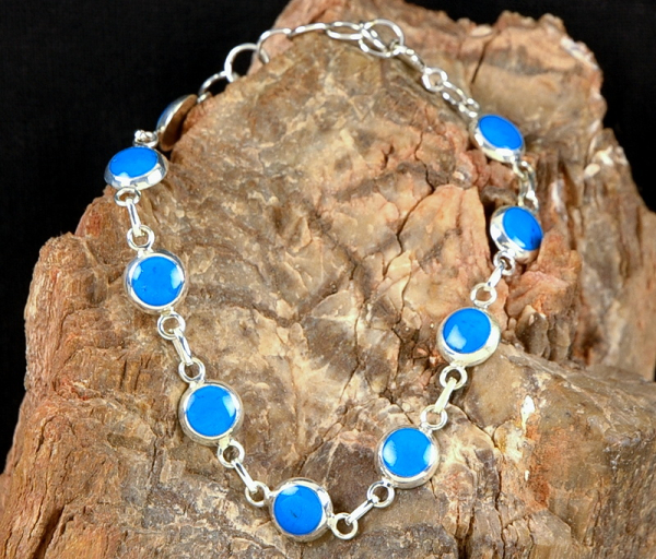 Silber Armband 925 mit Türkis - Filigranes Modell