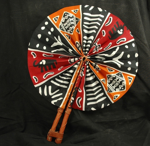 Toller Afrika Fächer - Farbenfroh & Schönes Muster - Rückseite