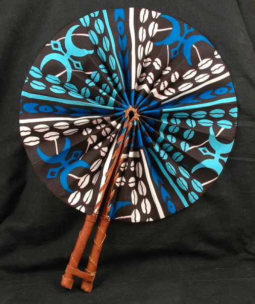 Toller Afrika Fächer in blau - Farbenfroh & Leuchtend - Rückseite