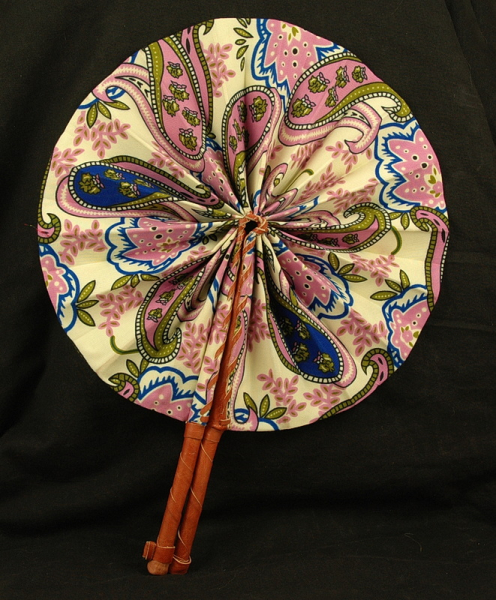 Toller Afrika Fächer in Pink - Schönes Paisley Muster - Rückseite