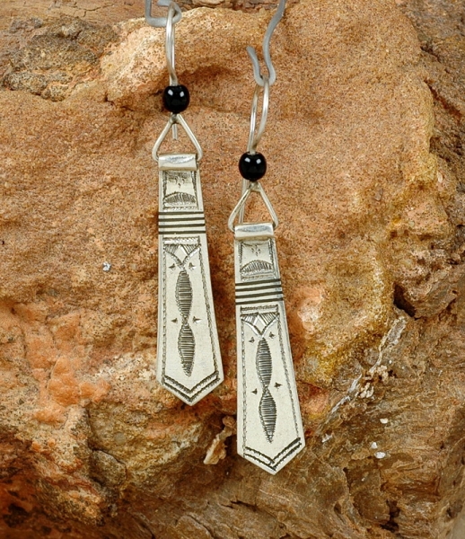 Traditionelle Tuareg Ohrhänger mit Holz - Tuaregschmuck