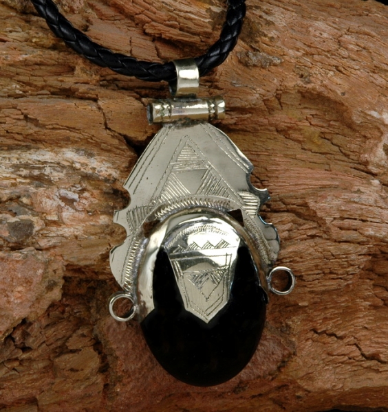 Tuareg Halskette mit Onyx Anhänger - Tuareg Schmuck