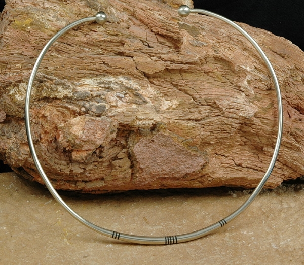 Tuareg Halsreif mit Holz Einlagen - Tuareg Schmuck