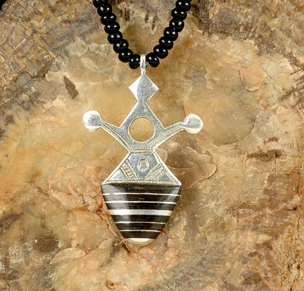 Tuareg Kreuz - Silber mit Ebenholz - Taghmert