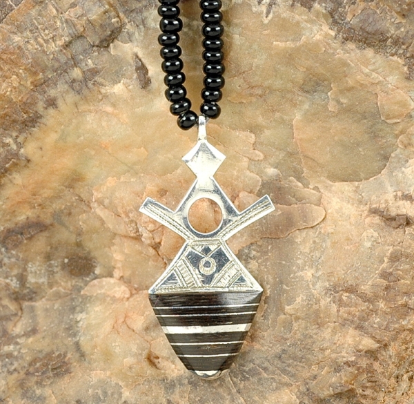 Tuareg Kreuz - Silber und Ebenholz - Taghmert