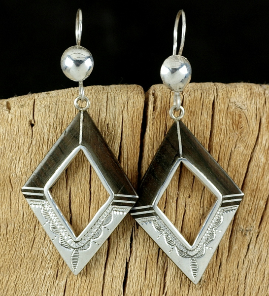 Tuareg Ohrringe - Ebenholz mit Silber - Tuareg Schmuck