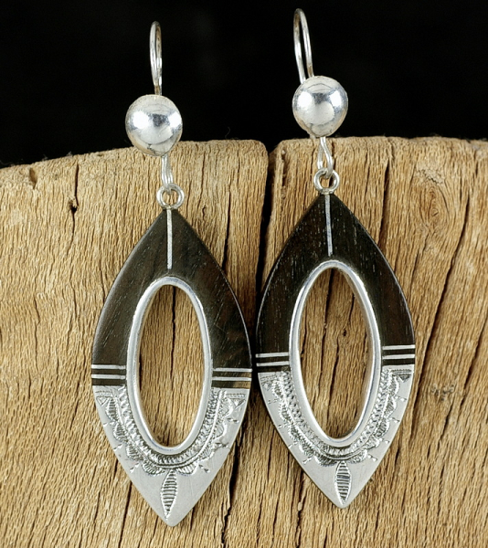 Tuareg Ohrringe - Ebenholz + Silber - Tuareg Schmuck