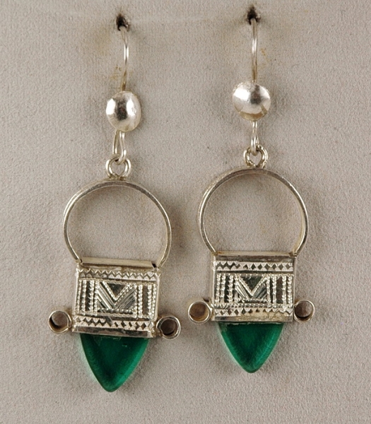 Tuareg Ohrringe - In Gall Grün - Tuaregschmuck