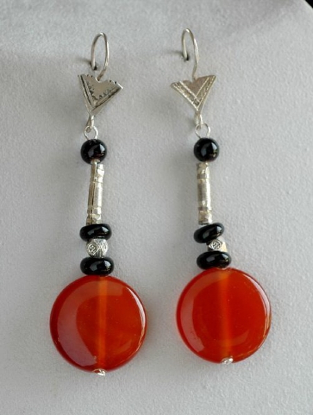 Tuareg Ohrringe - Silber mit Achat - Tuareg Schmuck