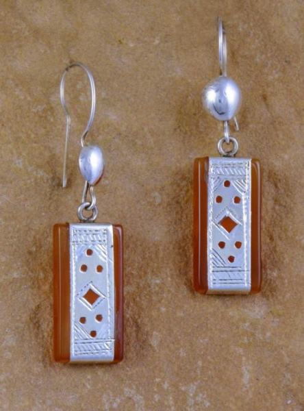 Tuareg Ohrringe - Silber mit Karneol - Tuareg Schmuck