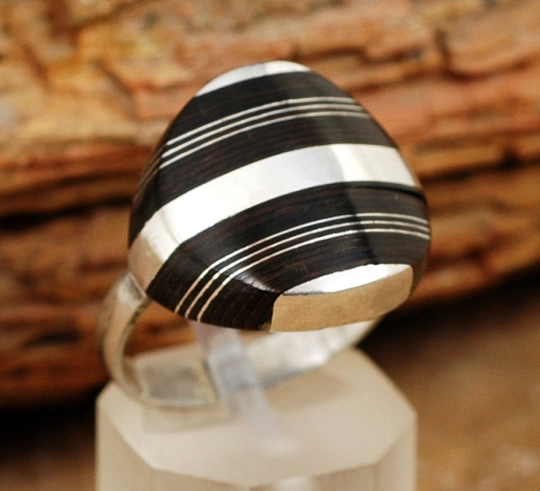 Tuareg Ring aus Silber mit Ebenholz - Tuareg Schmuck