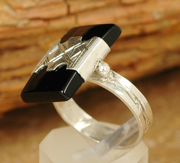 Tuareg Ring - Silber mit Onyx - Tuaregschmuck