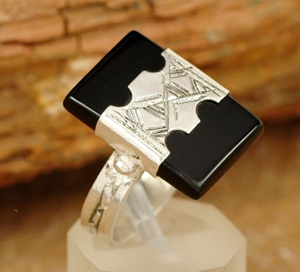 Tuareg Ring - Silber mit Onyx - Tuaregschmuck