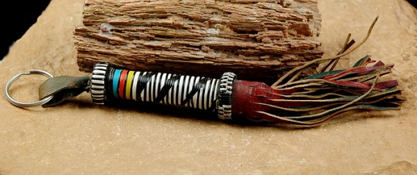 Tuareg Schlüsselanhänger - Quaste aus Leder