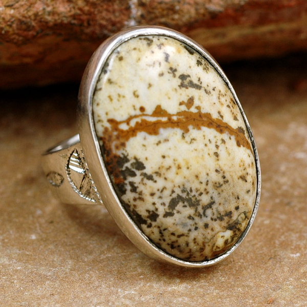 Tuareg Silber Ring mit Jaspis - Tuaregschmuck