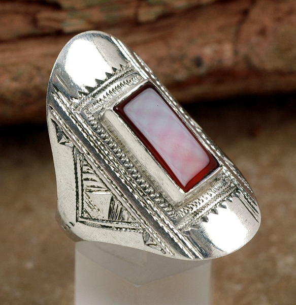 Tuareg Silber Ring mit rotem Karneol - Tuaregschmuck
