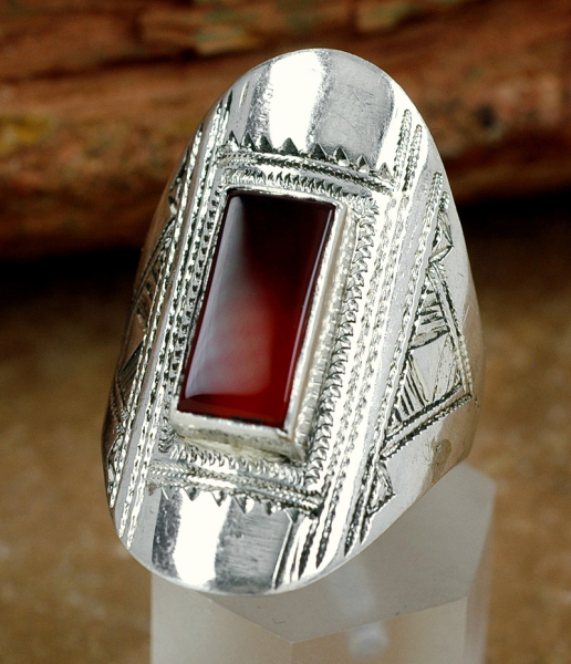Tuareg Silber Ring mit rotem Karneol - Tuaregschmuck