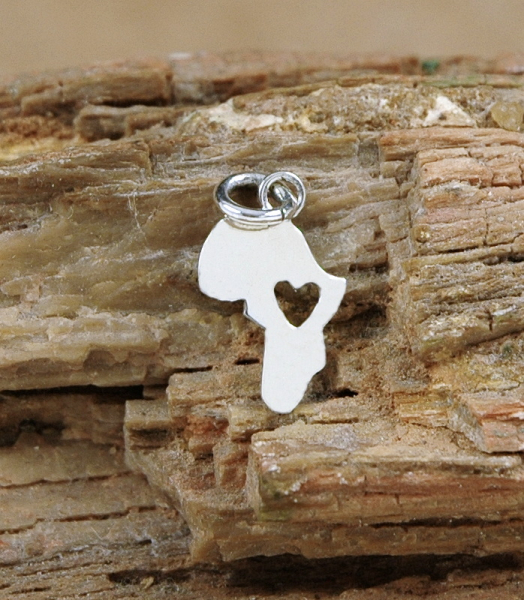 Zierlicher Afrika Silber Anhänger - Afrika Kontinent