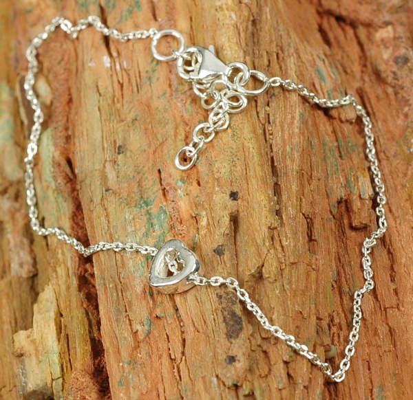 Zierliches Silber Armband - Herz - Liebe Freundschaft